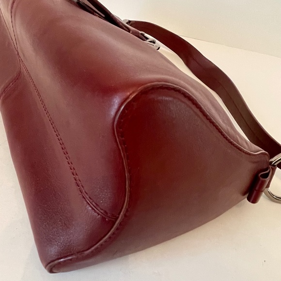 TOD'S Burgundy Red Leather Shoulder Hand Bag - Picture 9 of 16